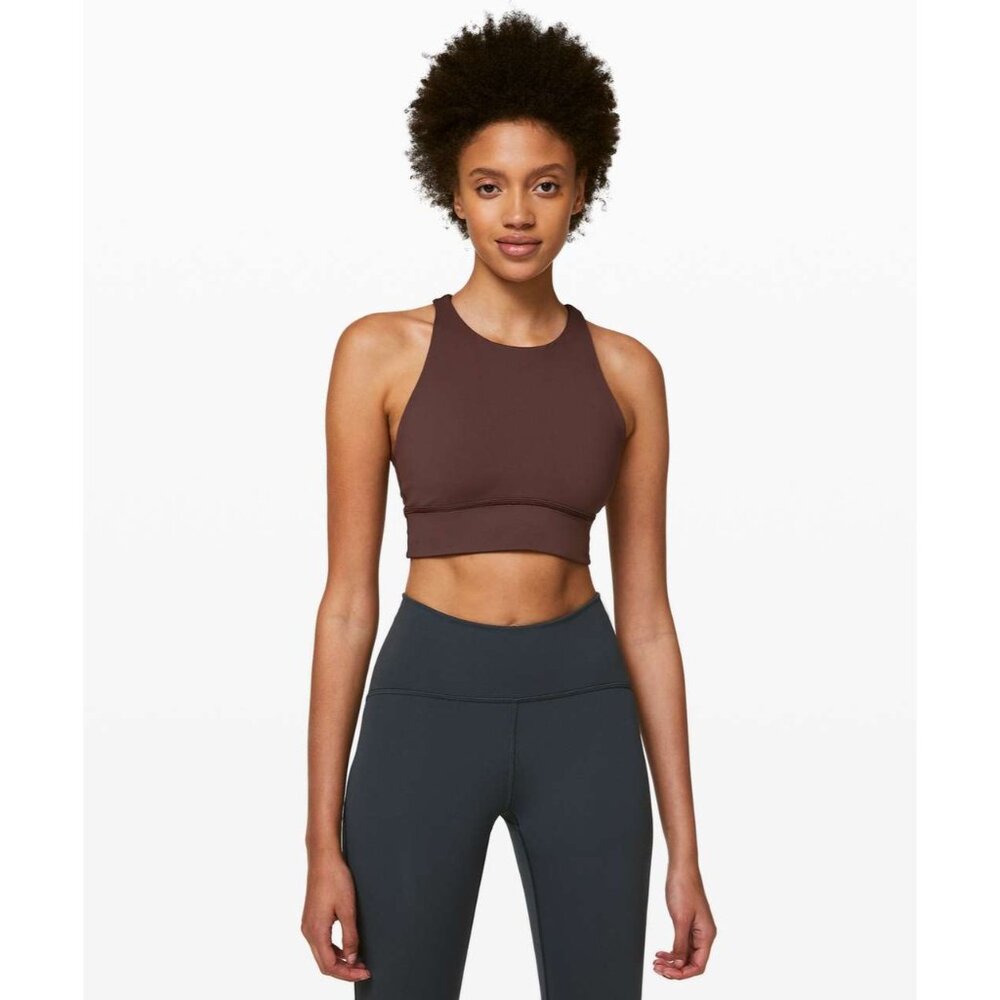 Lululemon Cherry Cola High Neck Medium Support Racerback Activewear Ignite Bra